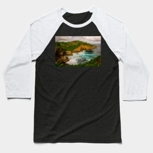 Wavy rock lagoon beach Midodaren on Java, Indonesia. Baseball T-Shirt